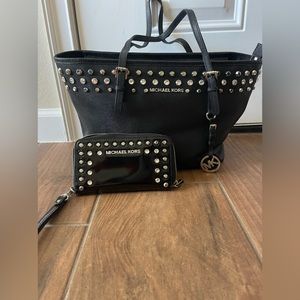 Michael kors blingy purse and clutch
